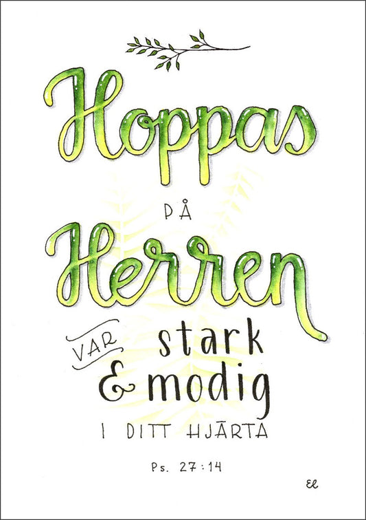 Vykort "Hoppas på Herren"