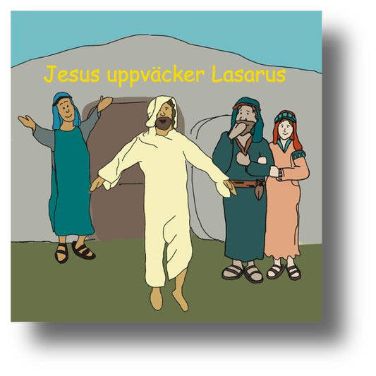 Minibok Jesus uppväcker Lasarus