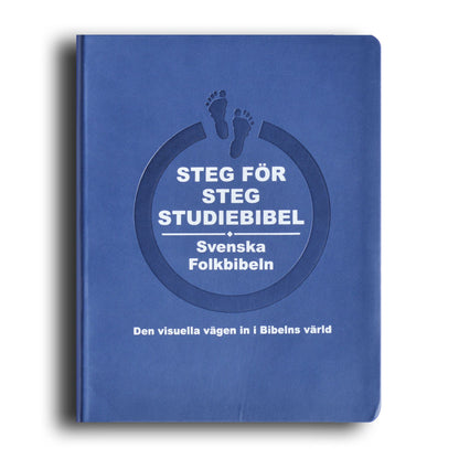 Steg för steg Studiebibel, blå skinnimitation (Folkbibeln 2015)
