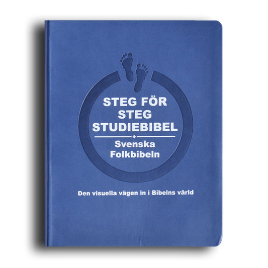 Steg för steg Studiebibel, blå skinnimitation (Folkbibeln 2015)