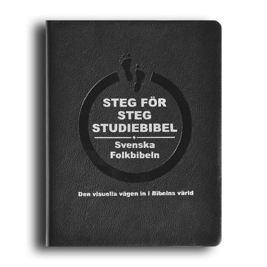 Steg för steg Studiebibel, svart cabra (Folkbibeln 2015)